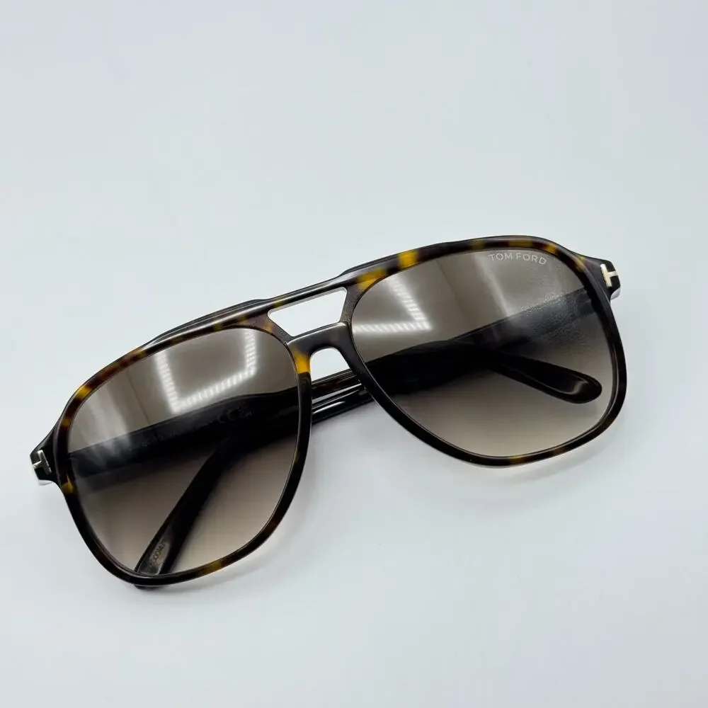 Tom Ford Sunglasses Raoul TF753 52K Havana Aviator Frame Gradient Lens 62-14-140